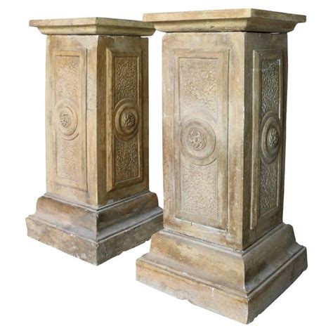 Black Column Pillar Pedestal Stands Pair For Sale At 1stdibs Black