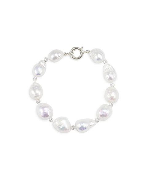 Baroque Pearl CZ Bracelet Huongs Jewellery Baroque Pearl Bracelet