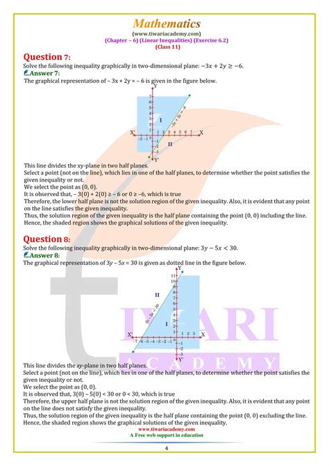 NCERT Solutions For Class 11 Maths Exercise 6 2 Linear Inequalities