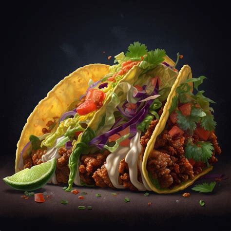 Premium Ai Image Retro Styled Image Of A Spicy Taco