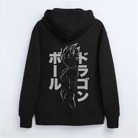 Saiyan Goku Black Hoodie | Anime Streetwear | Black and Gold Hoodie ...