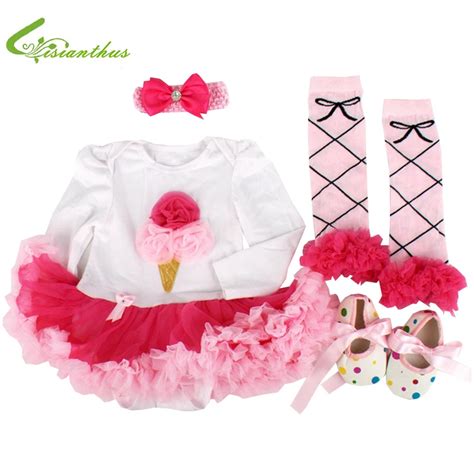 Baby M Dchen Kleidung Sets Body Kleid Stirnband Schuhe Bein