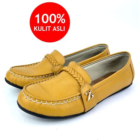 Jual Sepatu Kulit Wanita Zhr Flat Shoes Zhr Bahan Kulit Sapi Asli