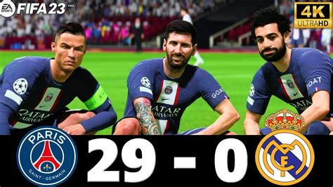 Fifa 23 Messi Ronaldo Mbappe Neymar All Stars Psg 29 0 Real Madrid Ucl Final 4k60