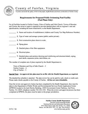 Fillable Online Fairfaxcounty Requirements For Proposed Public Swimming