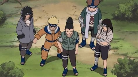 kiba, naruto, shikamaru, choji and neji screencap | 나루토