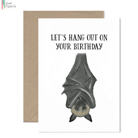 Bat Birthday Card Bat Woodland Card Woodland Animals Etsy