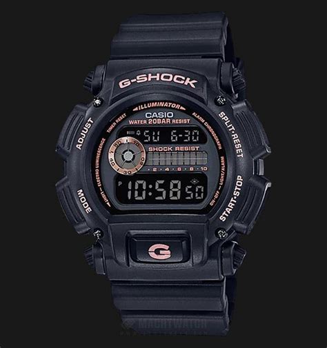 Casio G Shock Black Stealth Series Digital Black X Rose Gold Accents