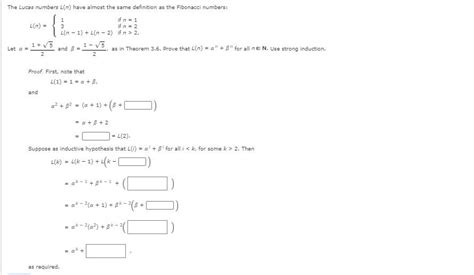 Solved The Lucas numbers L(n) have almost the same | Chegg.com