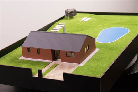 Demountable House With Swimming Pool Architectural Scale Models