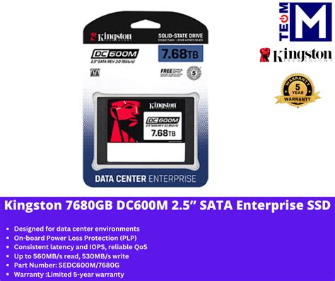 Kingston DC600M 2 5 SATA Enterprise SSD 6Gbps SATA 3 0 Storage For