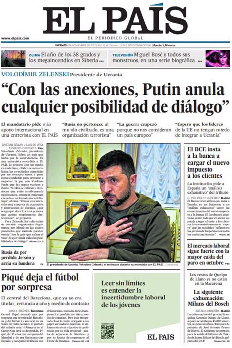 Las Portadas De Los Peri Dicos Del Viernes De Noviembre