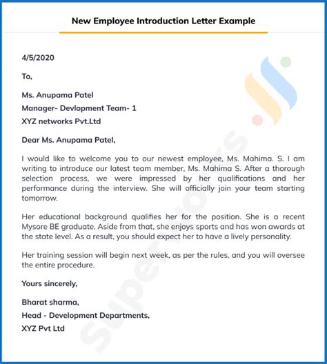 Easy Tips New Employee Introduction Email Superworks