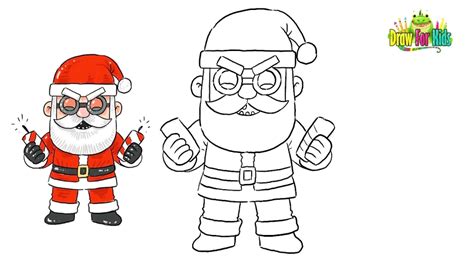 How To Draw Santa Dynamike Brawl Stars Super Easy Drawing Tutorial With A Coloring Page Nbkomputer