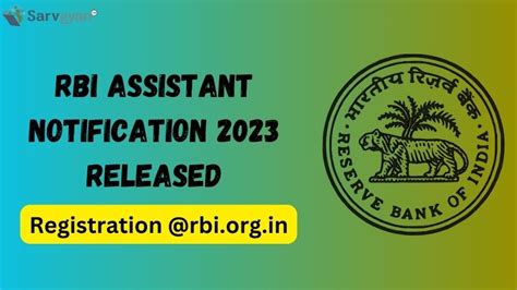 Rbi Assistant Notification Link Official Pdf Registration Here