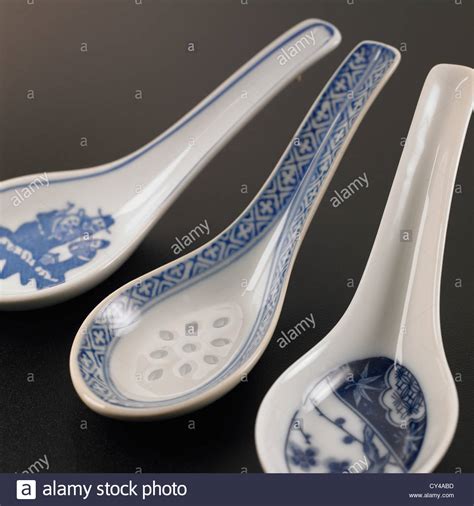 Chinese soup spoons Stock Photo - Alamy