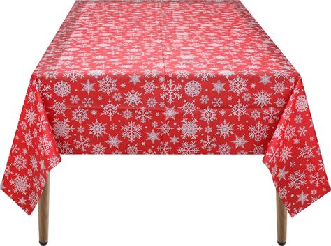 Weddecor Disposable Christmas Tablecloths Plastic Banquet Party Table