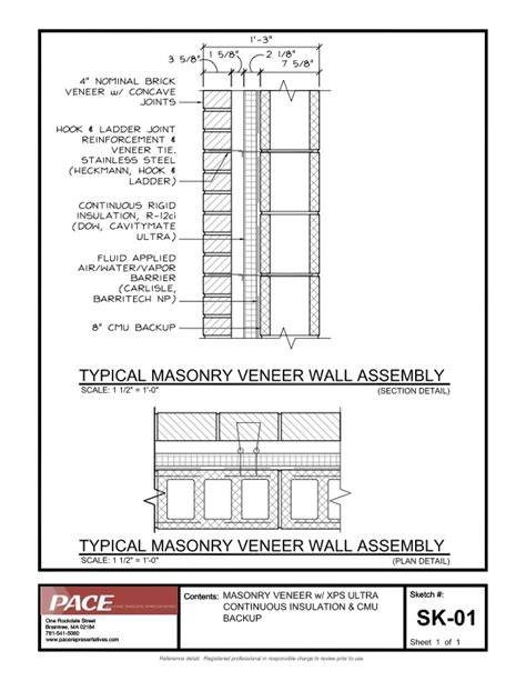 Brick Veneer With Xps Ultra Continuous Insulation And Cmu Backup Pace