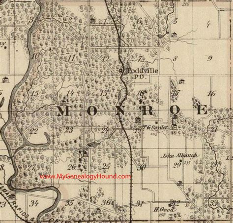 Monroe Township Linn County Iowa 1875 Map