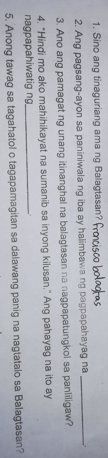 Question This Sino Ang Tinaguriang Ama Ng Balagtasan Ang Pagsang