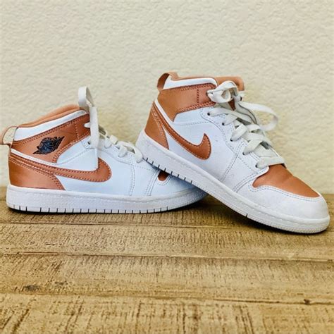 Nike Shoes Girls Jordan Mid Ps White Rose Gold Poshmark