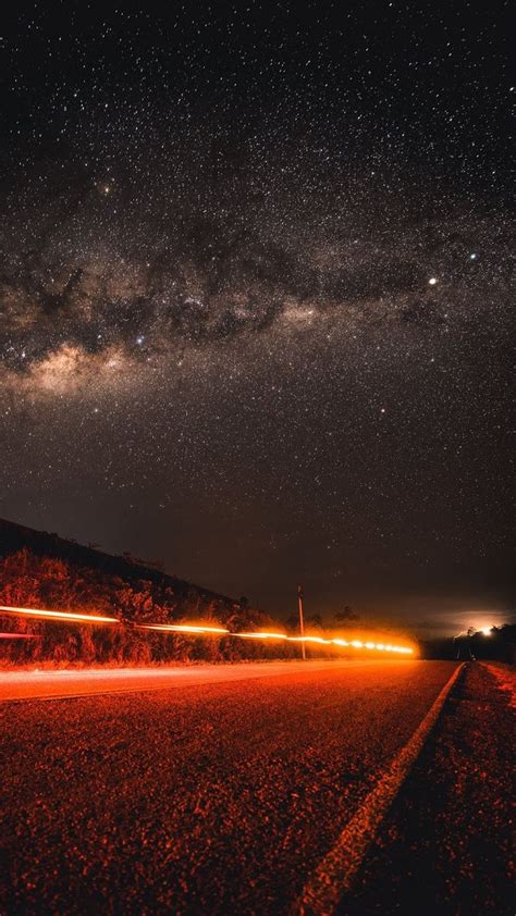 road, starry sky, night | Pretty wallpapers, Phone wallpaper images, Phone wallpaper