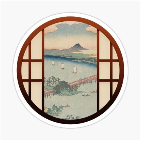 Japan Window View Japanese Sticker For Sale By Sparkspring Redbubble