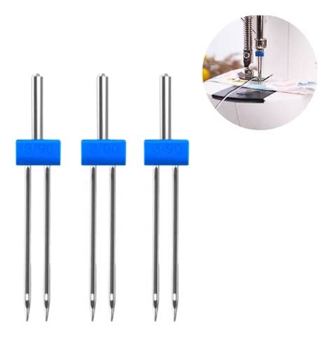 03 Agulhas Dupla 3mm Nº 14 Para Máquina De Costura Doméstica MercadoLivre