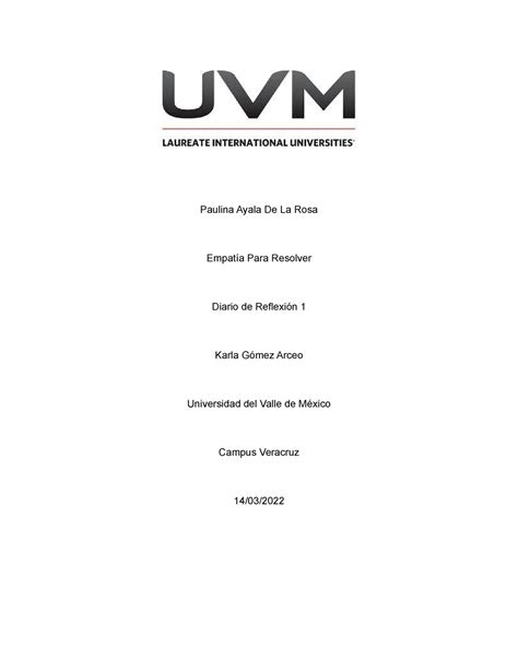 Diario Paulina Ayala De La Rosa Empat A Para Resolver Diario