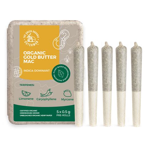 Organic Gold Butter Mac Pre Rolls — The Green Organic Dutchman