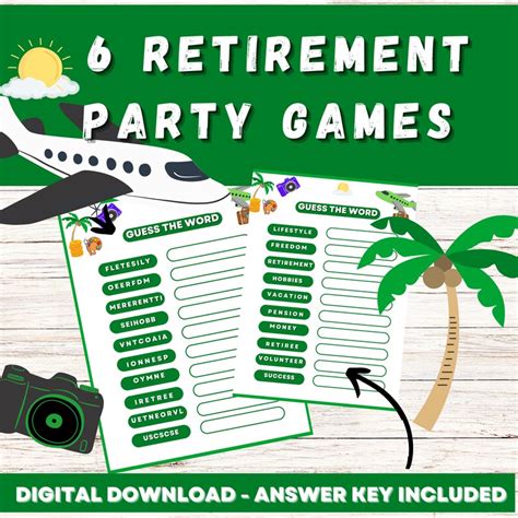 A Retirement Party Printable Game Bundle With Answers Fun Game