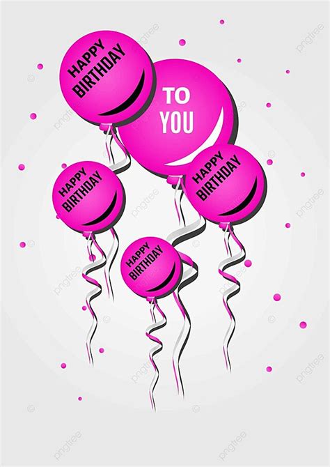 Balloons And Happy Birthday Happy Violet Art Vector, Happy, Violet, Art ...