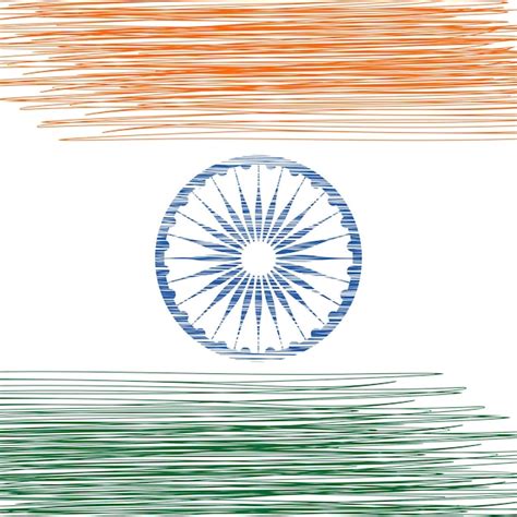 Premium Vector Hand Drawn Indian Tricolor Flag Vector For