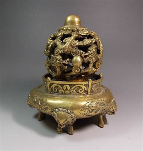 Elaborado China Bronze Tr S P S Queimador De Incenso Drag O Censer