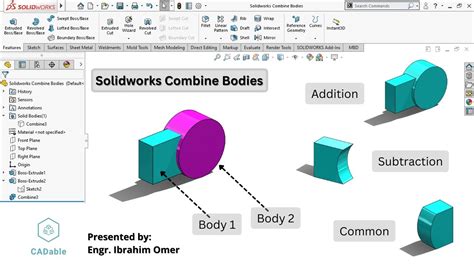 Solidworks Combine Bodies Solidworks Combining Feature Add Subtract