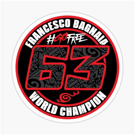 Pecco Bagnaia World Champion Go Free Number Sticker For Sale