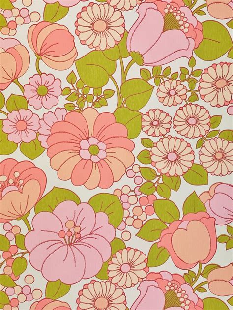 Vintage Pink And Green Floral Vintage Wallpapers Online Shop