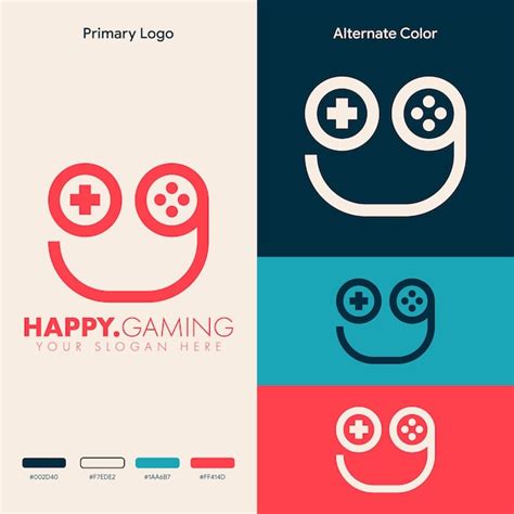 Premium Vector Minimalist Simple Smile Gaming Logo Design