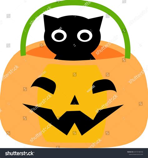 Illustration Black Cat Halloween Pumpkin Stock Vector Royalty Free