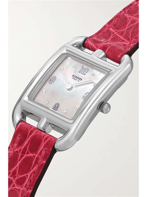 HERMÈS TIMEPIECES Cape Cod 31mm small stainless steel alligator