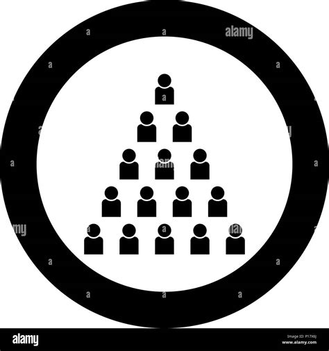 People Pyramid Icon Black Color In Circle Round Vector I Stock Vector