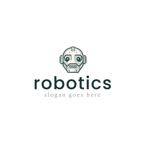 Roboter Vektor Logo Design Premium Vektor