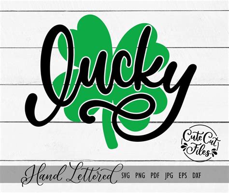 Lucky Svg Png Dxf Lucky Shamrock Svg St Patricks Day Etsy