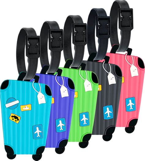 Buy Storite Pack of 5 Luggage Tags, with Silicon Strap Travel Bag Tags