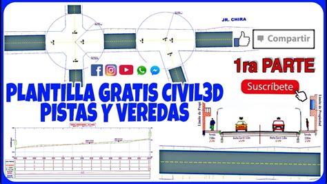 Plantilla Gratis Civil3d Pistas Y Veredas 1ra Parte Youtube