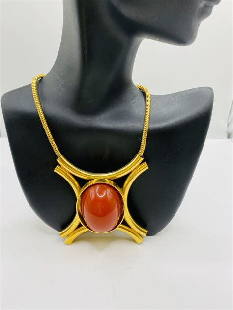 Vintage Juliana D E S Modernist Pendant Necklac Gem