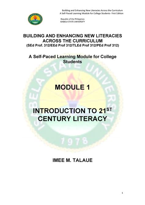 Module 1 Introduction To 21st Century Literacy A Self Paced Learning