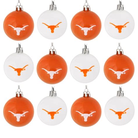 Texas Longhorns Mini Hanging Christmas Ornaments Set Of 12