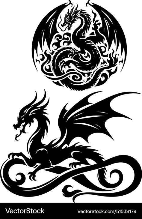 Dragon Silhouette Royalty Free Vector Image Vectorstock