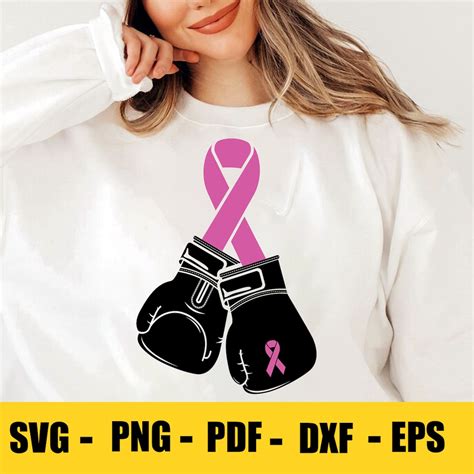 Cancer Svg Awareness Ribbons Svg Fight Cancer Boxing Pink Ribbon Svg Instant Download